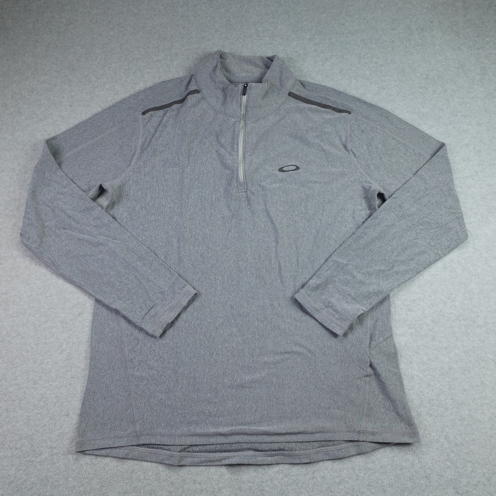 Oakley Pullover Mens Small Gray 1/4 Zip Sweater Casual Athletic Fit Golf